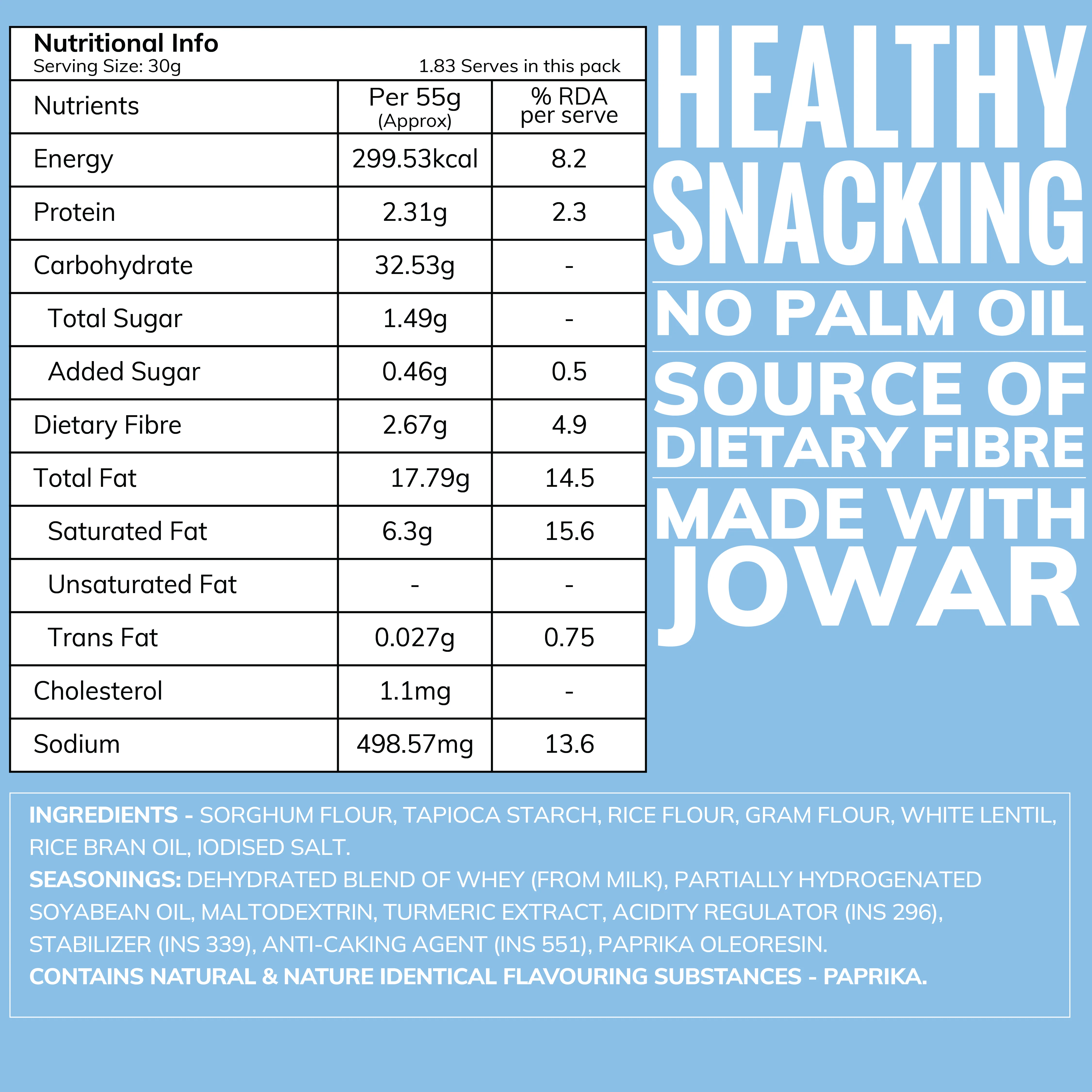 Cheddar Cheese Jowar Chips | Source of Dietary Fibre - Image 3