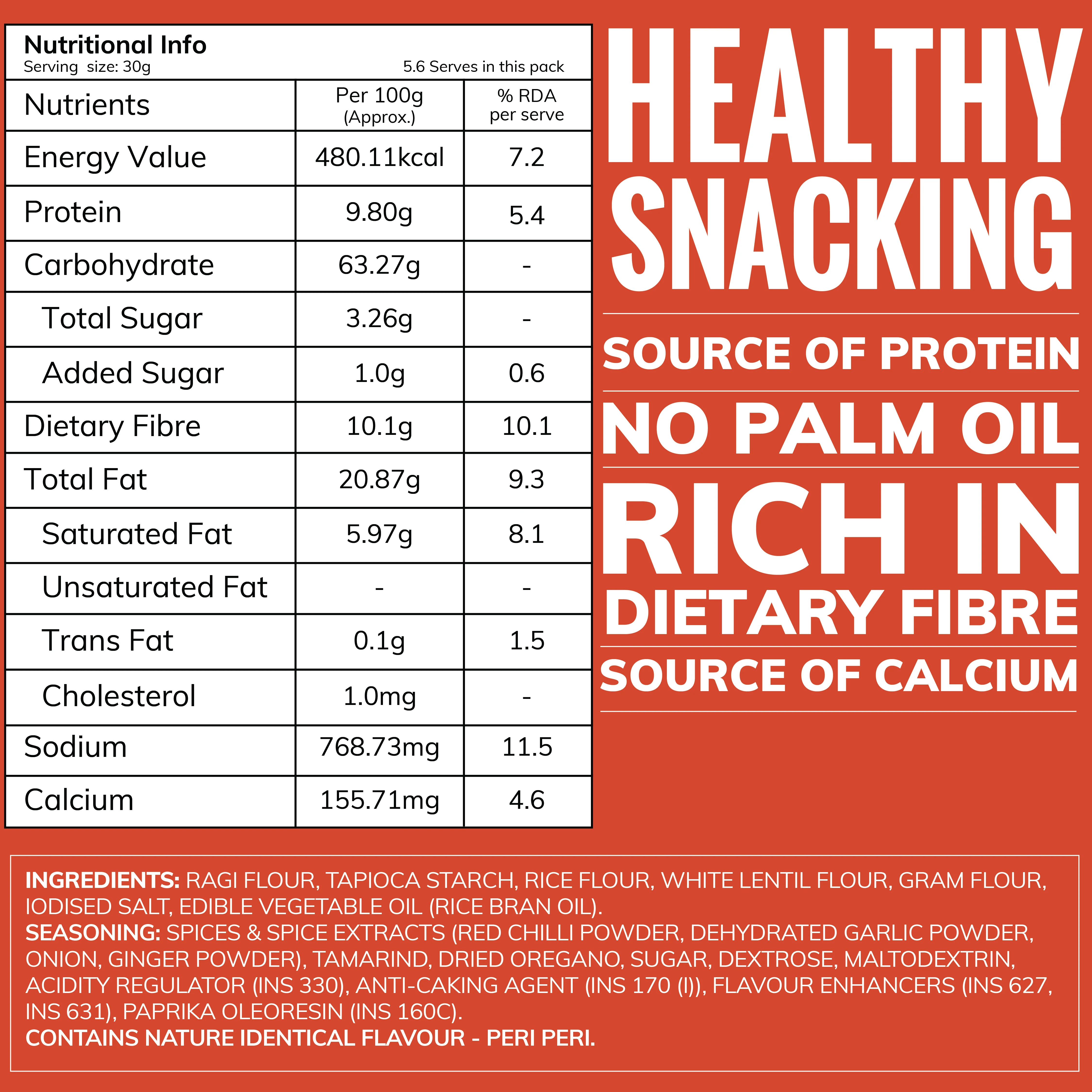 Peri Peri Ragi Chips | Source of Calcium - Image 3