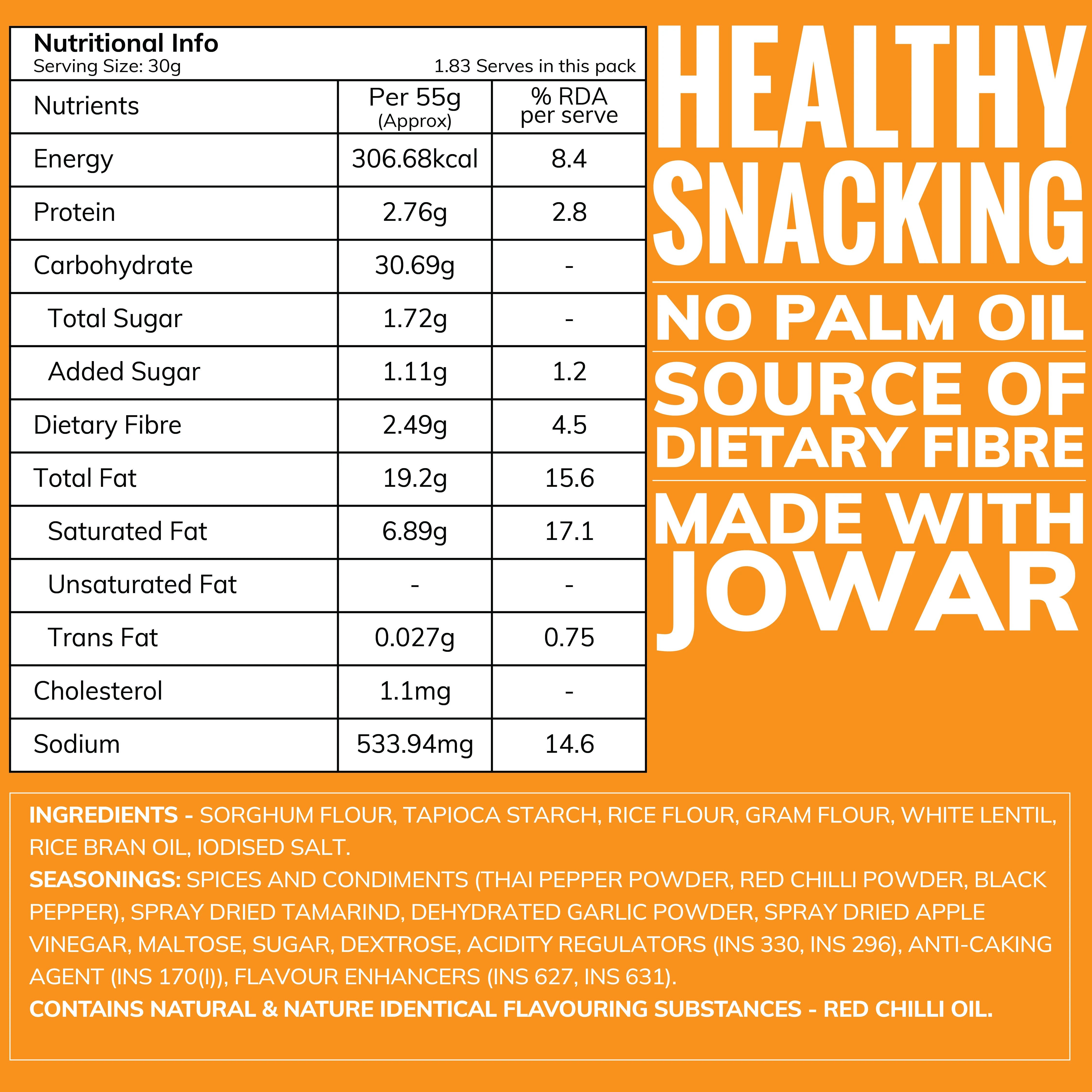 Sweet Chilli Jowar Chips | Source of Dietary Fibre - Image 5